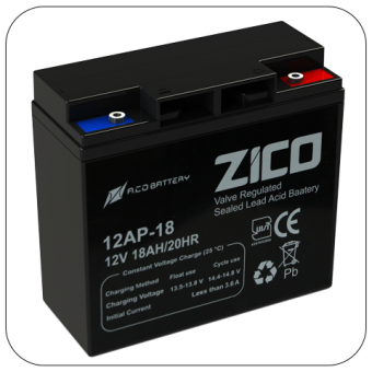 باتری 12 ولت 18 آمپر ساعت زیکو